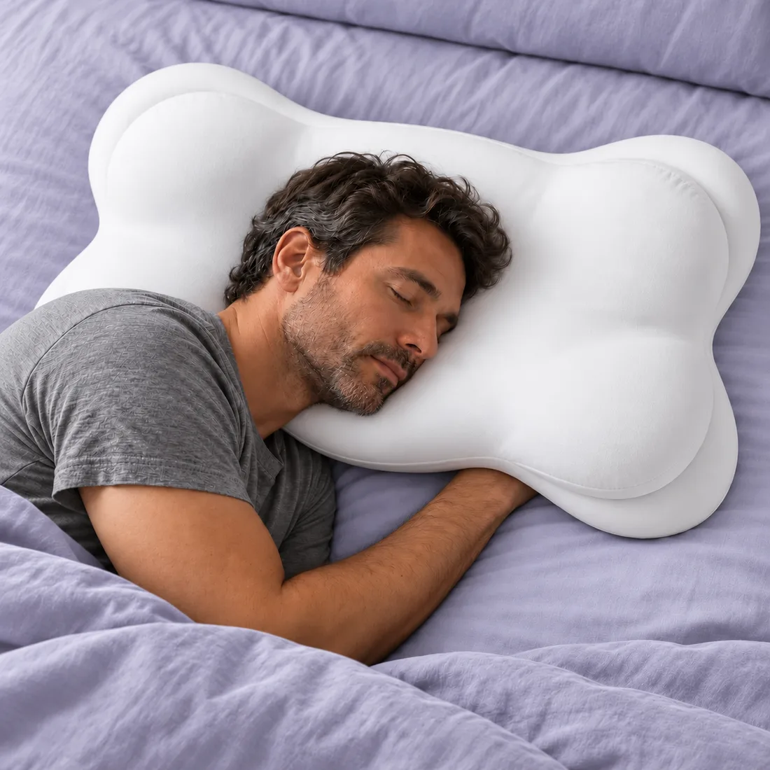 Peaceful sleeper on the CloudAlign Pillow