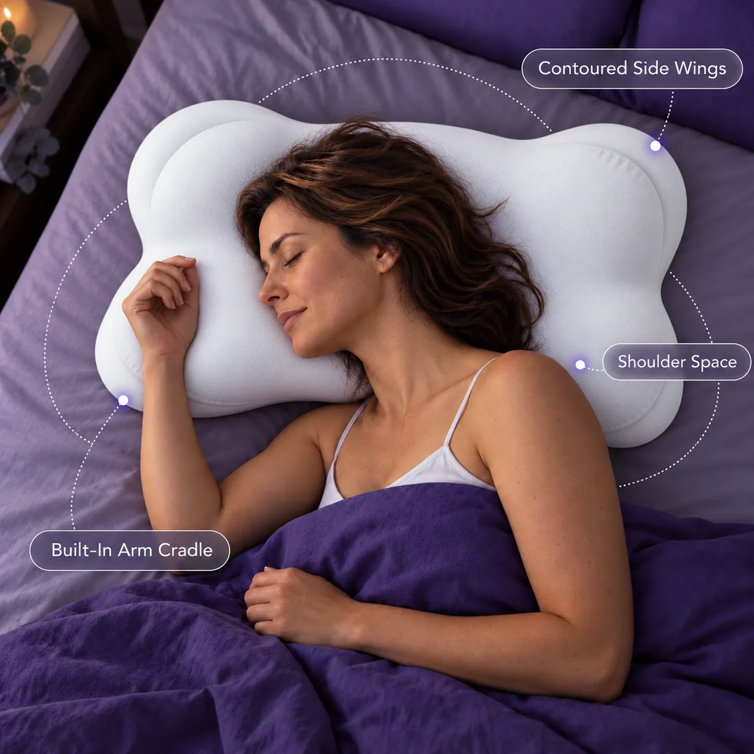 Side sleeper resting on the CloudAlign Pillow