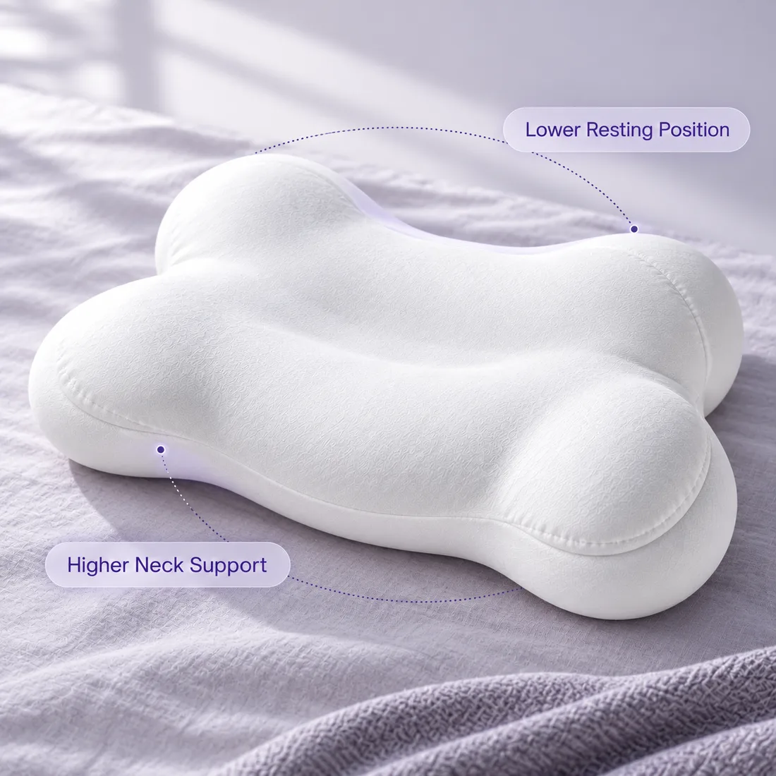 Choosing the higher or lower side of the CloudAlign Pillow
