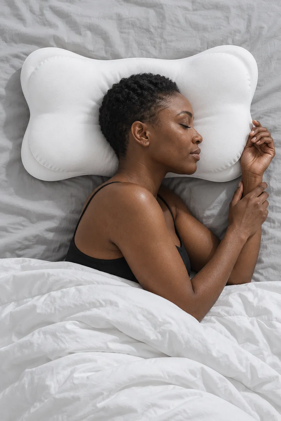 Relaxed side sleeper on the CloudAlign Pillow