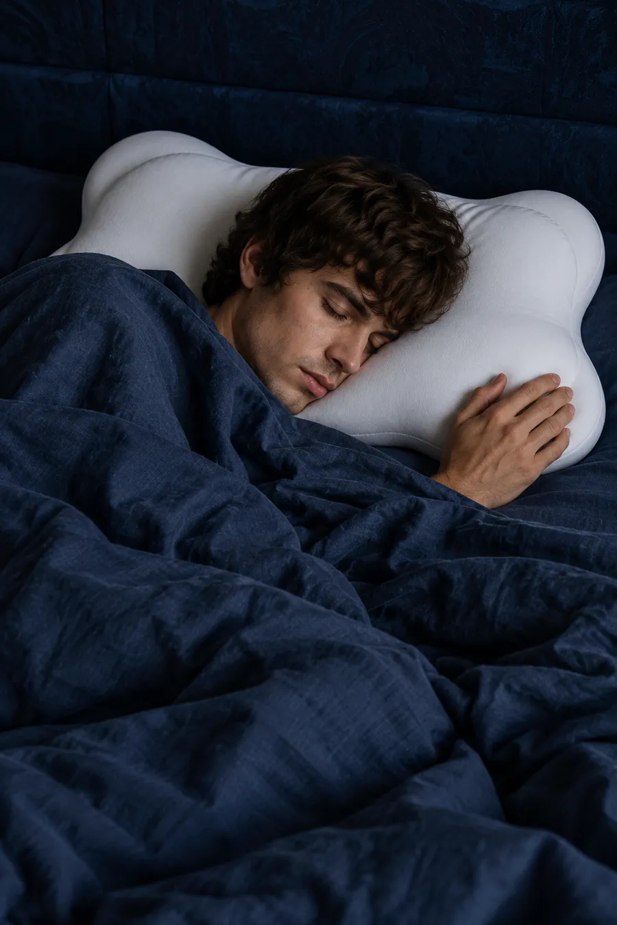 Man sleeping on the CloudAlign Pillow